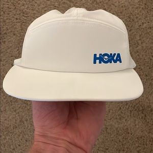 White HOKA hat, only worn for a half marathon in April. No stains. Smoke free.